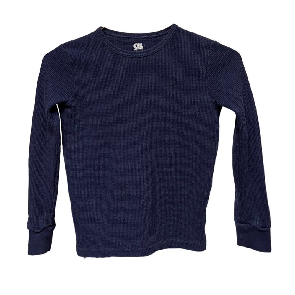 Only Boys Navy Blue Thermal Waffle Knit Youth Size 8/10